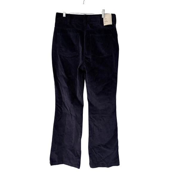 NWT! Babaton Aritzia 8 Joey Corduroy Pants Navy Blue High Rise Flare Leg Ribbed - Picture 3 of 7